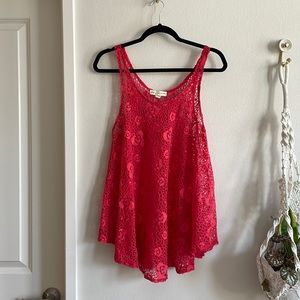 Staring at Stars Pink Lace Tank Top in Medium, EUC